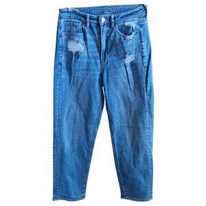American Eagle Womens Distressed Jeans Size 6 29x27 Regular Blue Denim Stretch